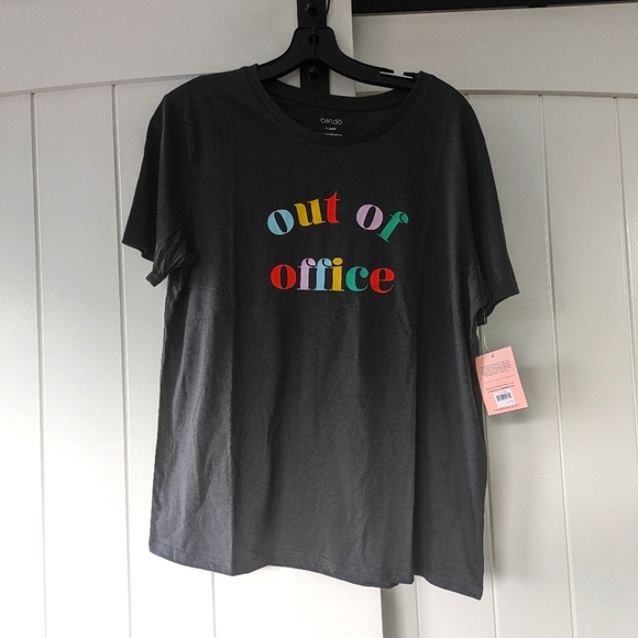 ban.do Tops - 🌸 NWT Out Of Office Vintage Style Faded Black Tee from ban.do (SIZES L, XL, 1X)